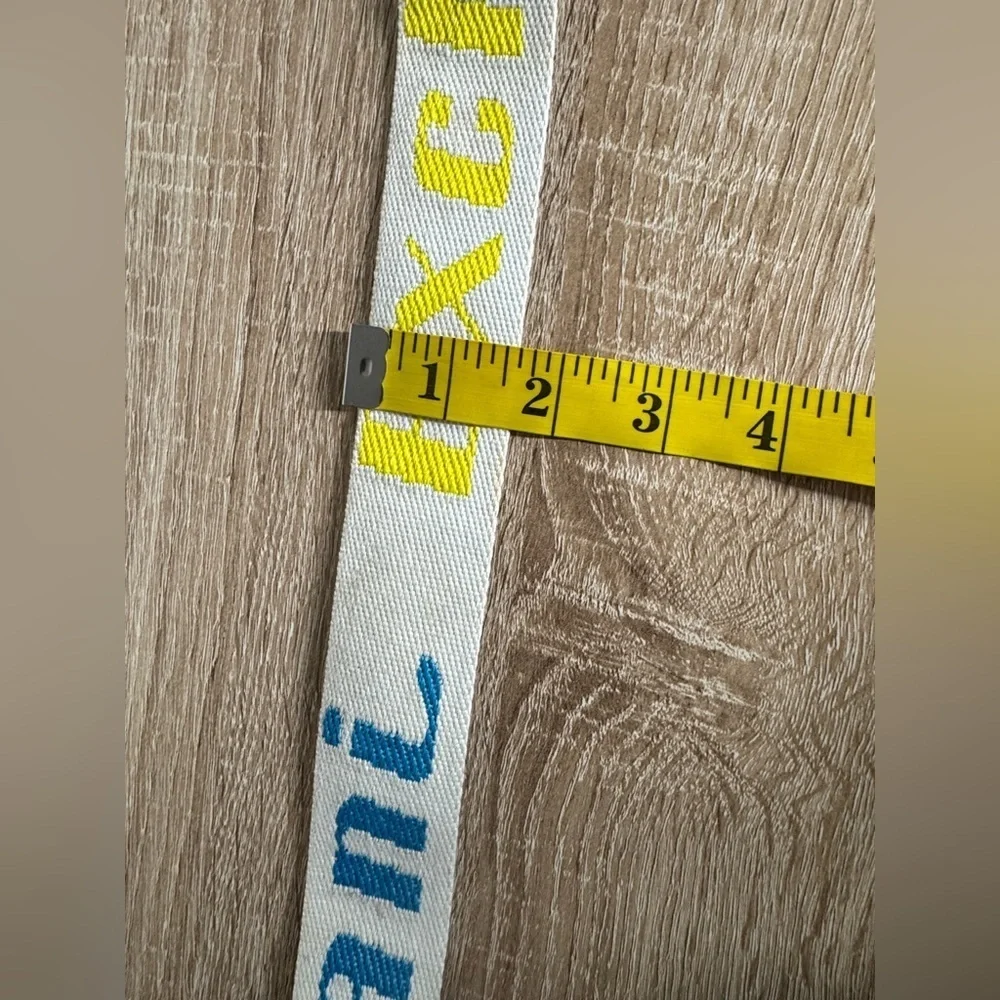 Armani Exchange Women M White Canvas Multicolor Belt